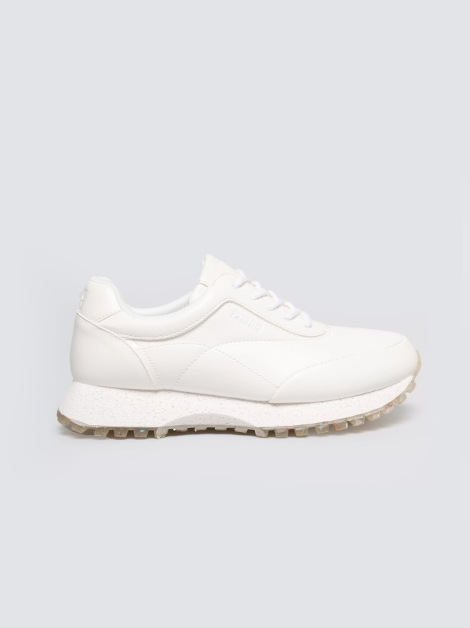 Sneakersy damskie ze skóry ekologicznej białe OO274023 101