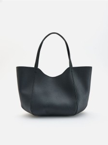 Torebka shopper z imitacji skóry - czarny
