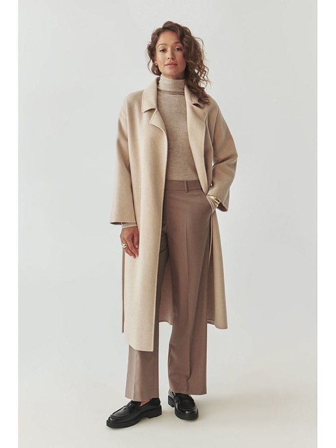 TATUUM Wełniany płaszcz w kolorze beżowym rozmiar: L