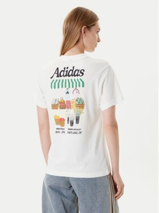 adidas T-Shirt Farmers Market Graphic KB2485 Écru Regular Fit