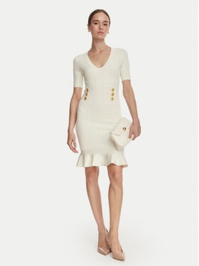 Marciano Guess Sukienka dzianinowa G6YK18 Z1012 Kremowy Slim Fit