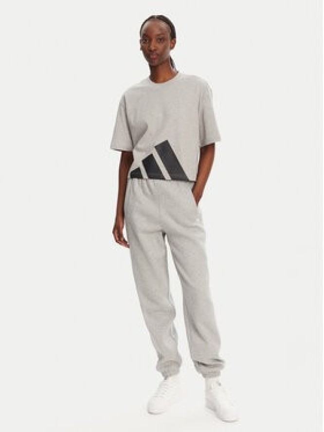 adidas T-Shirt Essentials Big Logo Boyfriend JG8738 Szary Loose Fit