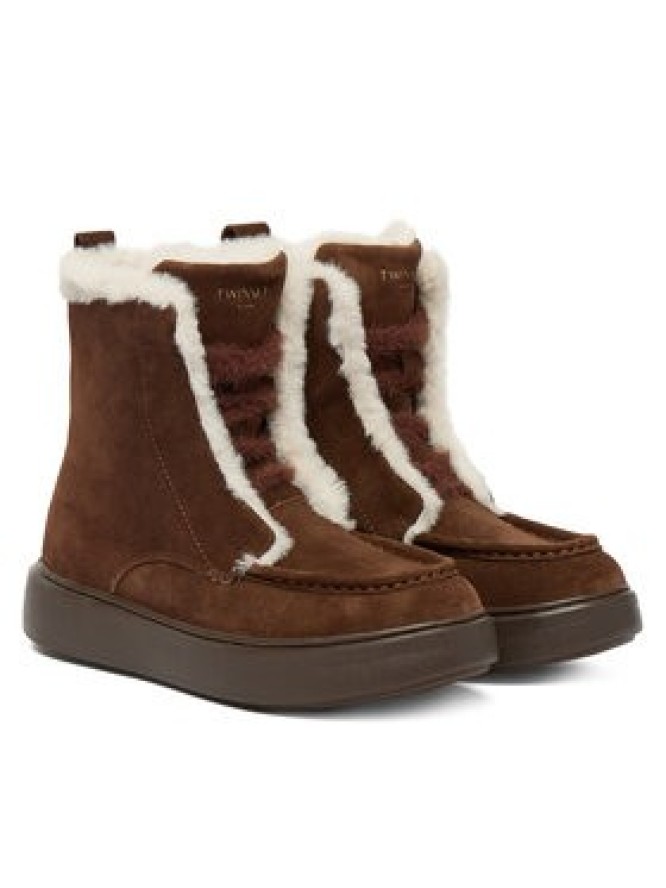 TWINSET Botki 252TGT01C Brązowy