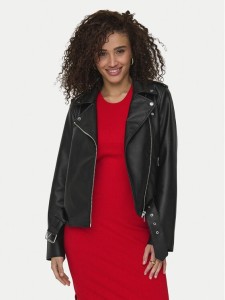 ONLY Kurtka z imitacji skóry Mille 15357332 Czarny Slim Fit