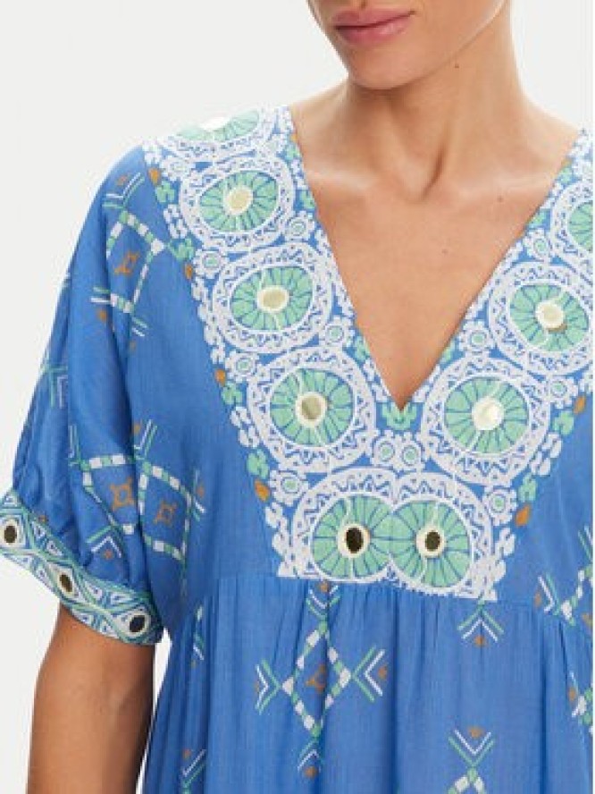 Iconique Sukienka letnia IC25-092 Niebieski Relaxed Fit