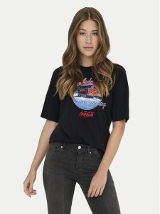 ONLY T-Shirt Coca Cola 15355794 Czarny Regular Fit