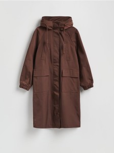 Parka z kapturem - brązowy