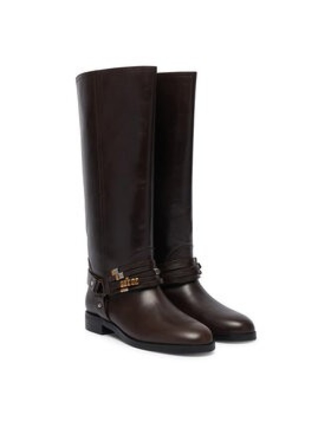 PINKO Oficerki Cheval 01 SD0583P001 Brązowy ciemny