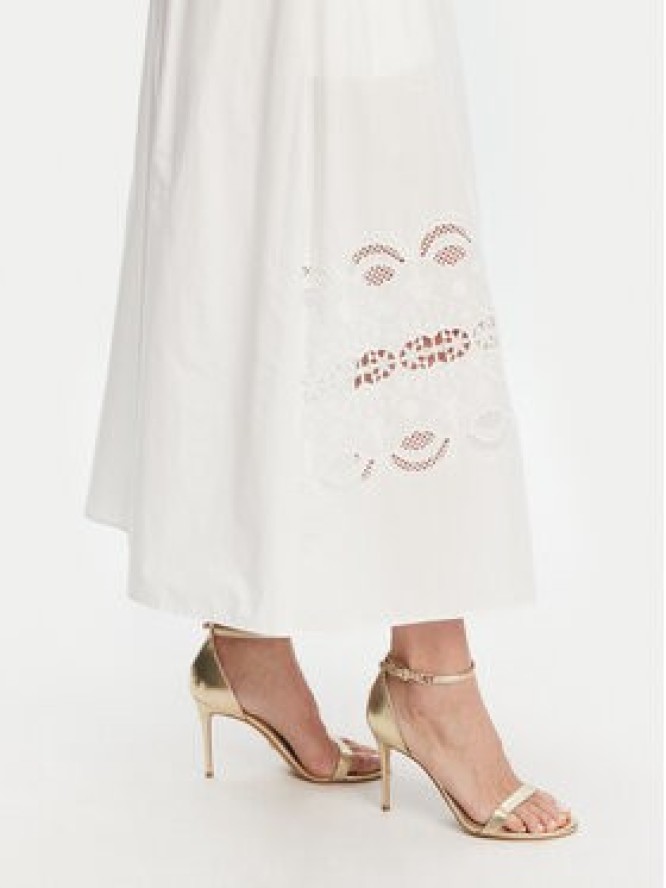 Liu Jo Spódnica midi WA5258 T4853 Biały Regular Fit