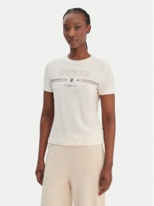 Guess T-Shirt V6GI06 K2967 Écru Regular Fit