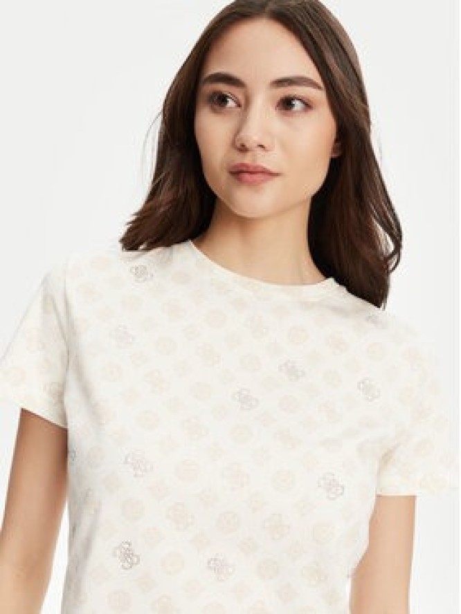 Guess T-Shirt V5YI04 I3Z14 Écru Regular Fit