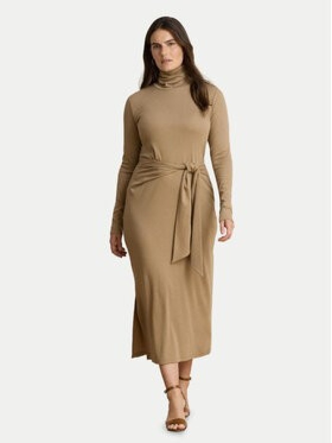 LAUREN RALPH LAUREN Sukienka dzianinowa 200980028500 Beżowy ciemny Slim Fit