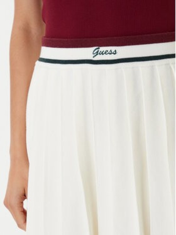 Guess Spódnica plisowana V5BD02 Z1152 Écru Regular Fit