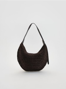 Pleciona torebka handmade - ciemnobrązowy
