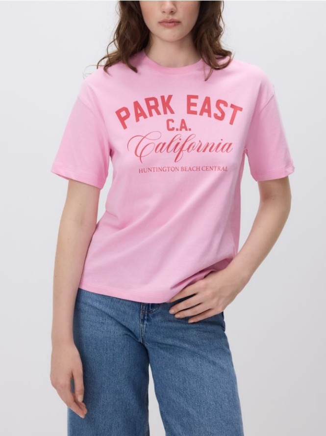 T-shirt z nadrukiem - różowy