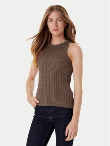 Tommy Hilfiger Top WW0WW45706 Brązowy Slim Fit