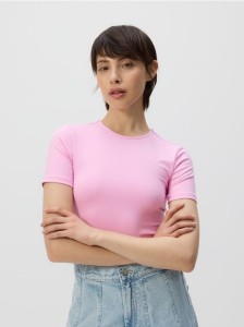Krótki t-shirt - różowy