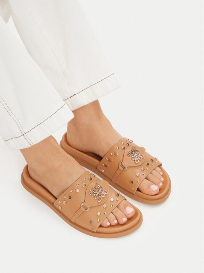 Nine West Klapki EO-TL758-1 Brązowy jasny