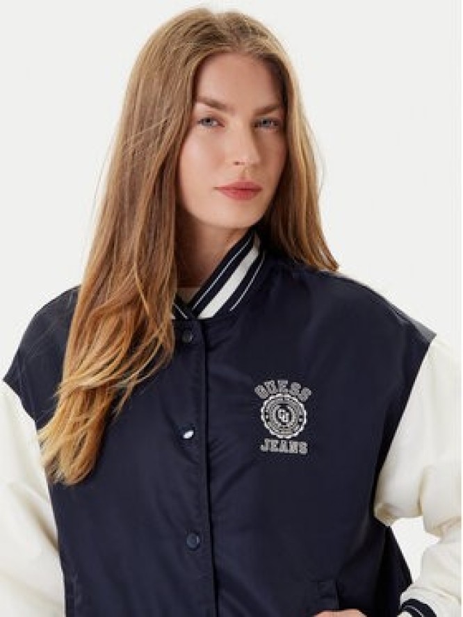 Guess Jeans Kurtka bomber W5YL15 WHAA2 Granatowy Regular Fit