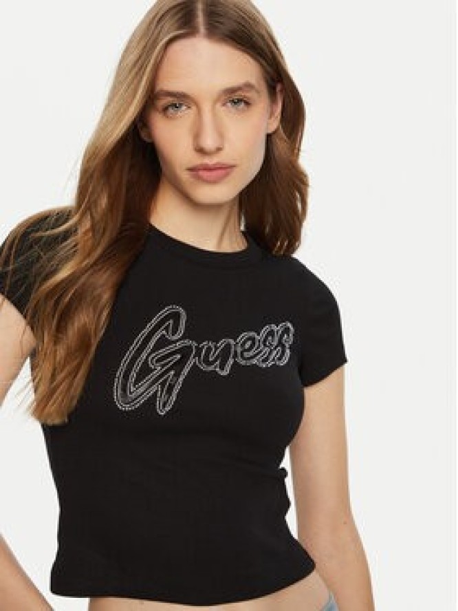 Guess T-Shirt W5RI68 KA0H1 Czarny Regular Fit
