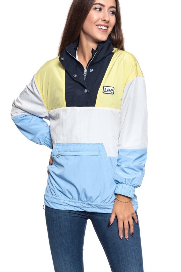 DAMSKA KURTKA PRZEJŚCIOWA LEE WINDBREAKER ECRU L56AYOLO 112113016