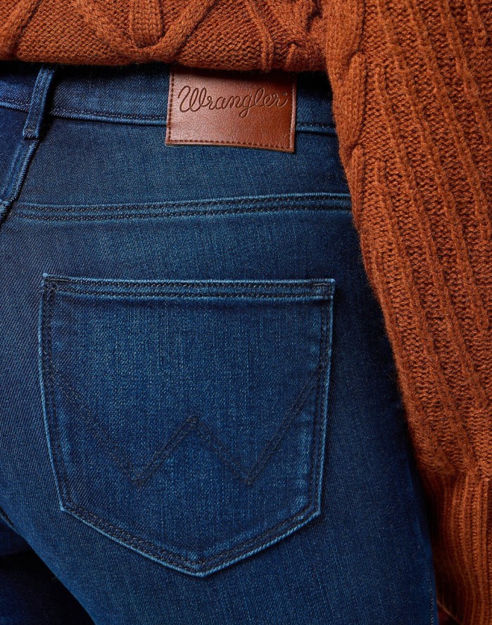 WRANGLER DAMSKIE SPODNIE JEANSOWE HIGH SKINNY SOLSTICE BLUE 112358235 W27H018359