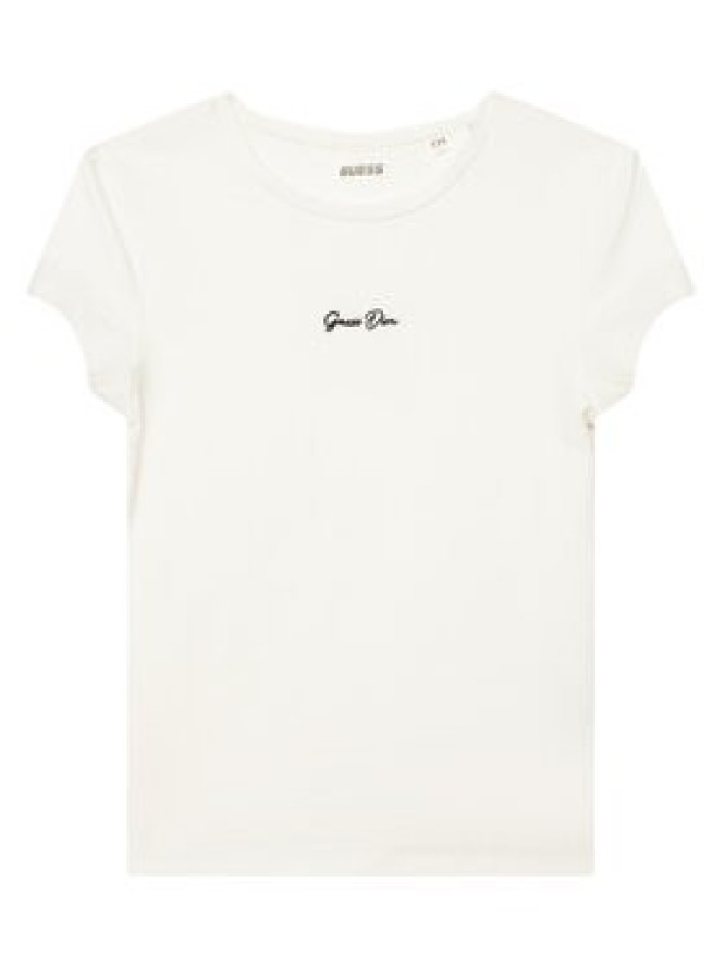 Guess T-Shirt V6YI01 K4258 Kremowy Slim Fit