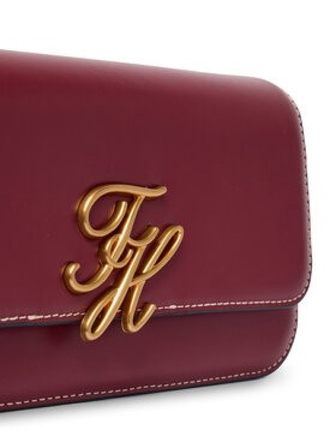 Tommy Hilfiger Torebka Th Script Flap Crossover AW0AW18399 Bordowy