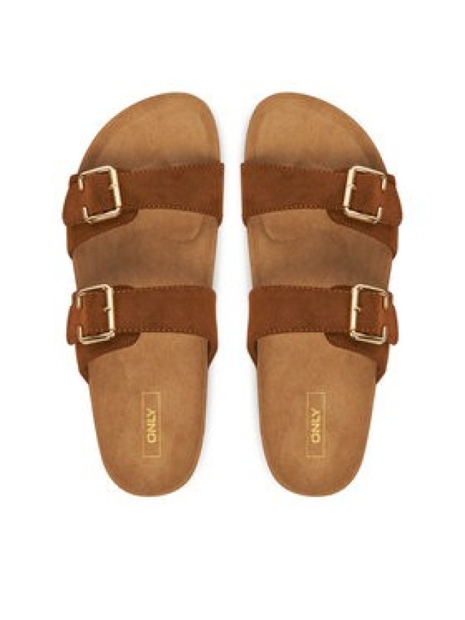ONLY Shoes Klapki Onlmaxi-13 Pu Strap Buckle 15331392 Brązowy