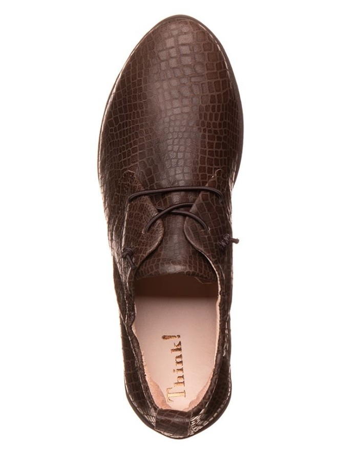 Think! Skórzane sneakersy w kolorze brązowym rozmiar: 41,5