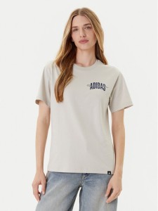 adidas T-Shirt Collegiate Graphic JM4348 Beżowy Regular Fit