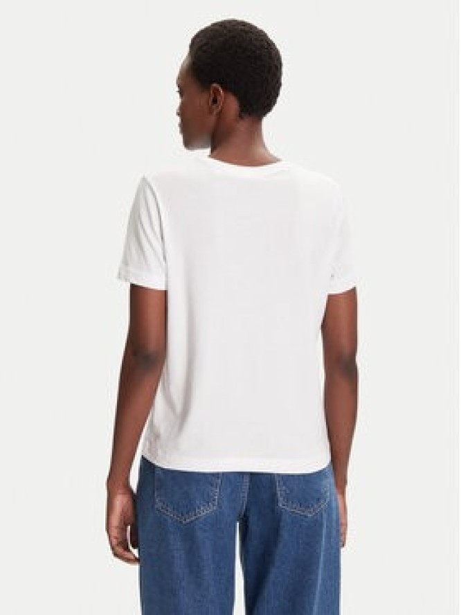 Gant T-Shirt Bisiklet Yaka 4200277 Biały Regular Fit