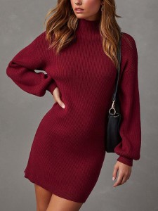 Milan Kiss Sukienka dzianinowa w kolorze czerwonym rozmiar: S