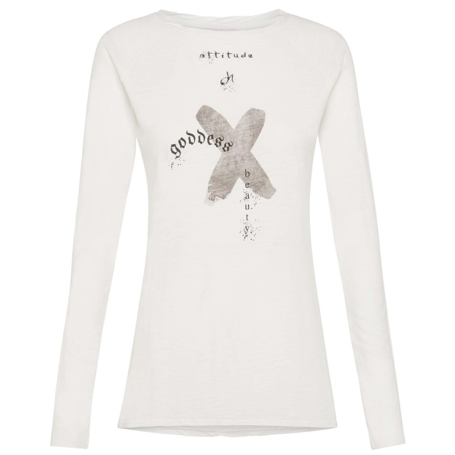 T-Shirt Deha Graficzny Długi Rękaw Damskie