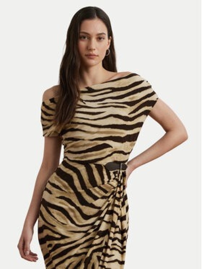 LAUREN RALPH LAUREN Sukienka koktajlowa 200973604001 Beżowy Slim Fit