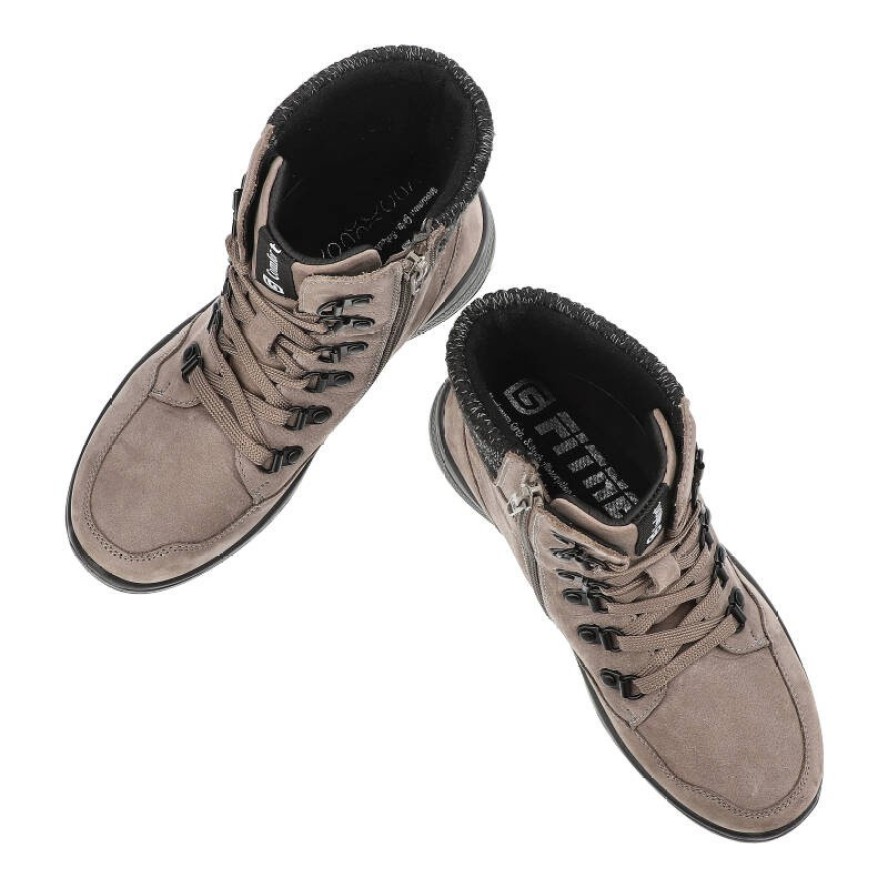 Szare Botki G-Comfort Wygodne Obuwie Damskie