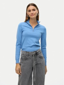 Vero Moda Sweter Happiness 10317993 Niebieski Slim Fit