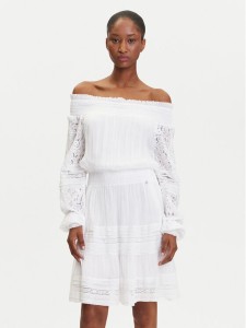 Guess Sukienka codzienna W5GK24 WE550 Biały Classic Fit