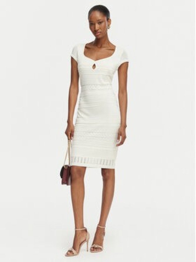 Guess Sukienka dzianinowa W6GK21 Z0603 Biały Regular Fit