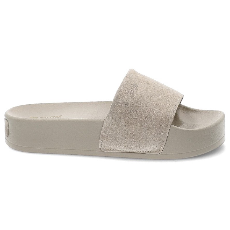 Beżowe Klapki Big star Stylowe Obuwie Damskie