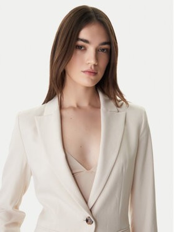 Marella Marynarka Slogan1 2615041211 Écru Slim Fit