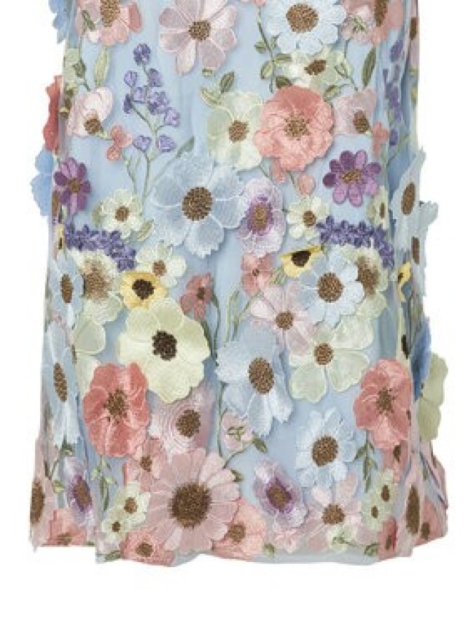 YAS Sukienka koktajlowa Flowering 26037387 Błękitny Loose Fit