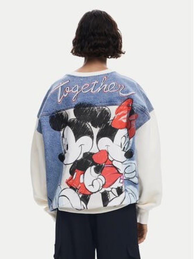 Desigual Bluza Mickey Mouse 25SWSK39 Écru Regular Fit
