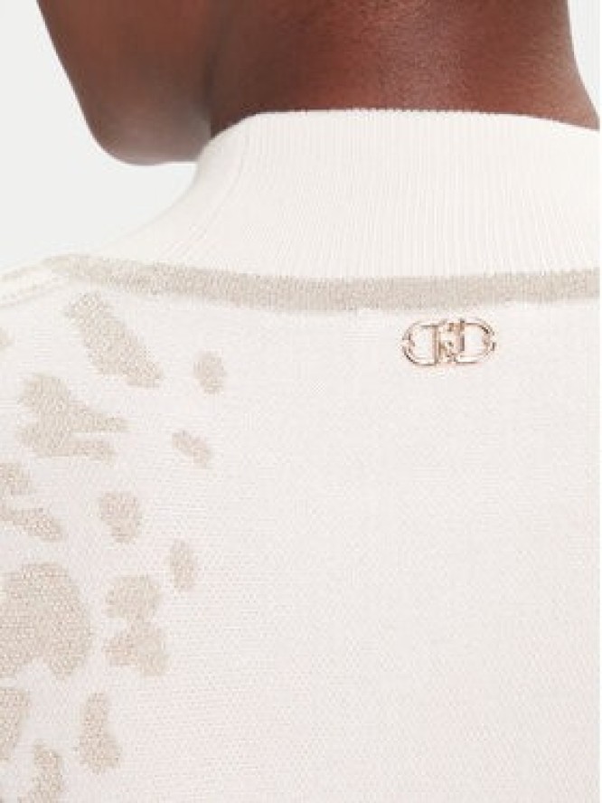 Liu Jo Sport Sukienka dzianinowa TF5176 MS49I Écru Regular Fit