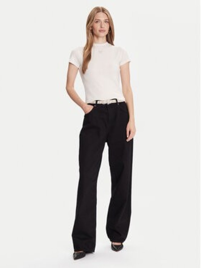 Guess T-Shirt W5BP07 KCGM2 Écru Slim Fit