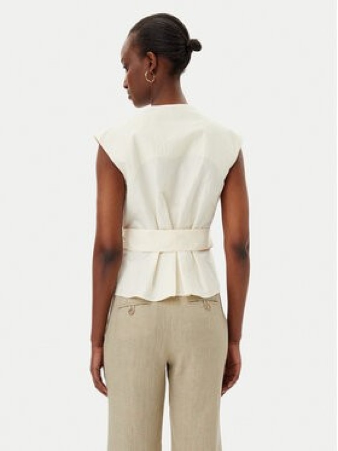 Marella Bluzka Bronzo 2513161072200 Écru Slim Fit