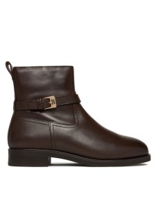 Tommy Hilfiger Botki Th Buckle Riding Leather Bootie FW0FW08781 Brązowy