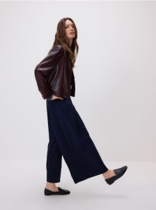 Spodnie z paskiem - granatowy