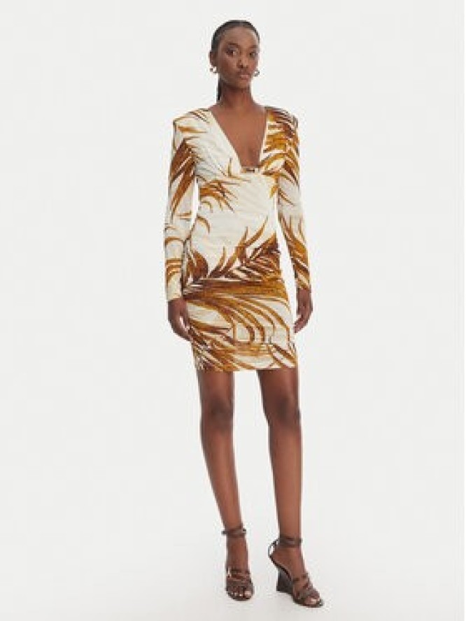 Just Cavalli Sukienka koktajlowa 80PAO957 JS560 Beżowy Slim Fit