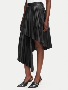 KARL LAGERFELD Spódnica z imitacji skóry B3W12008 Czarny A-Line Fit